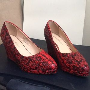 snakeskin wedges